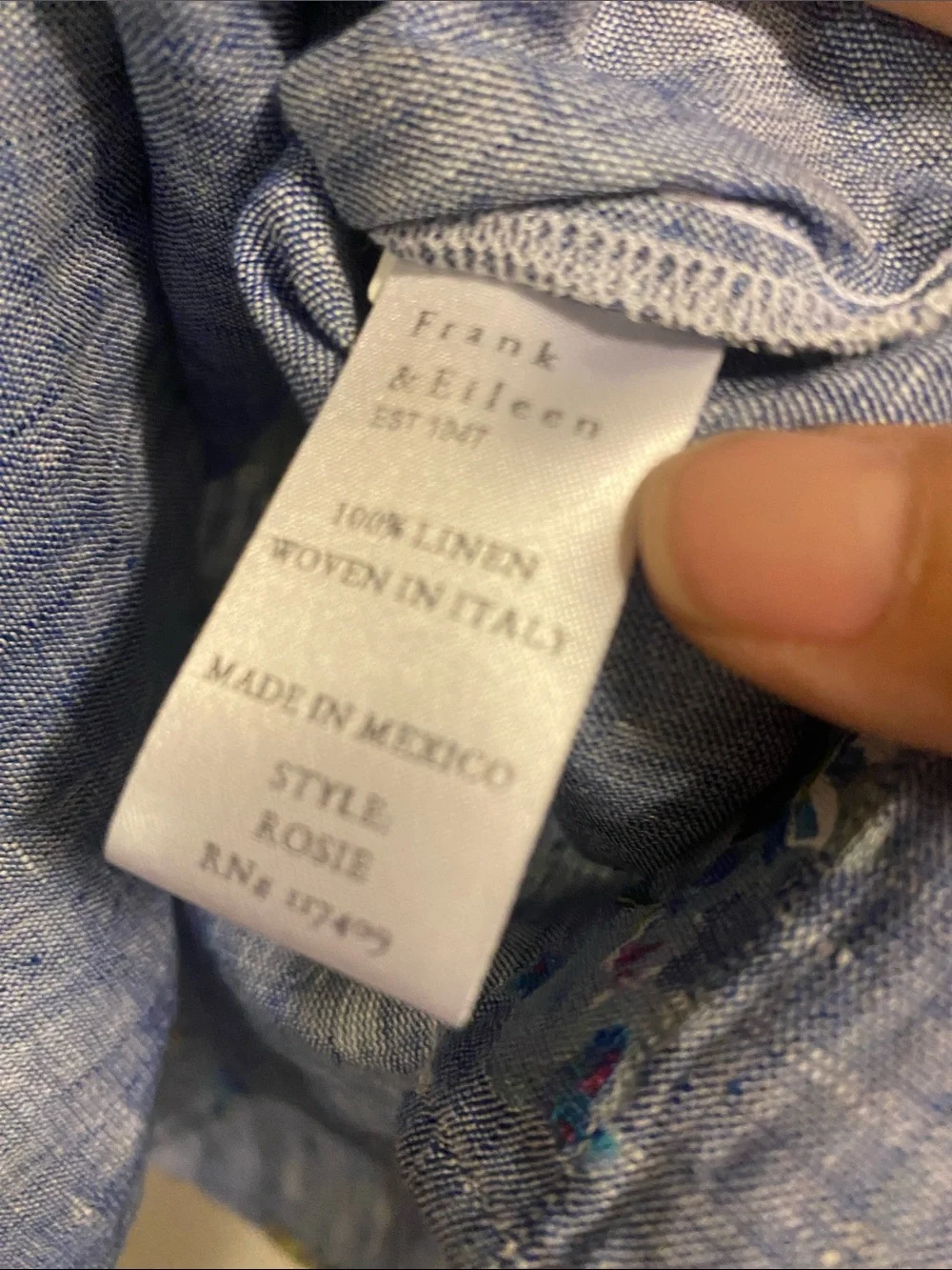 Frank and Eileen Rosie linen button down